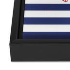 Retro Navy Anchor and Stripes Pattern 222 Red White and Blue Framed Canvas Print Gallery Image 3