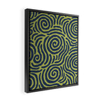 Ripple Effect Pattern Blue and Chartreuse Framed Canvas Print Gallery Image 2