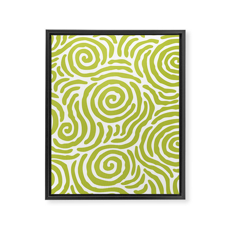 Ripple Effect Pattern Chartreuse Framed Canvas Print Gallery Image 8