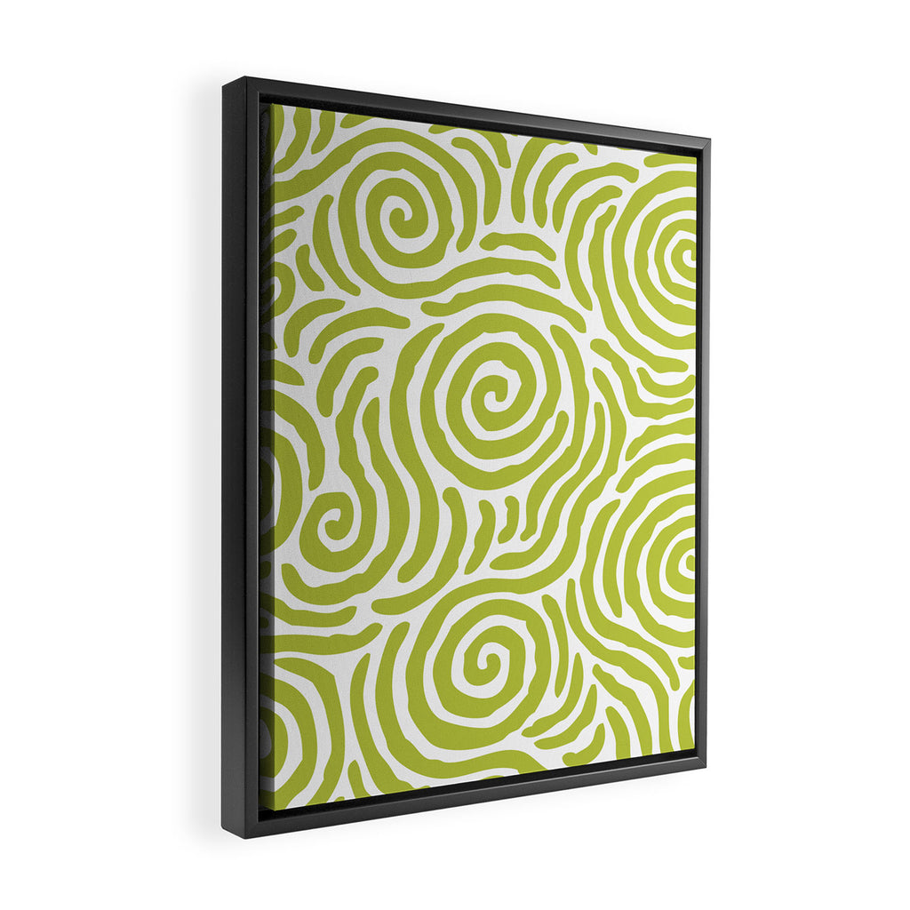 Ripple Effect Pattern Chartreuse Framed Canvas Print Gallery Image 2