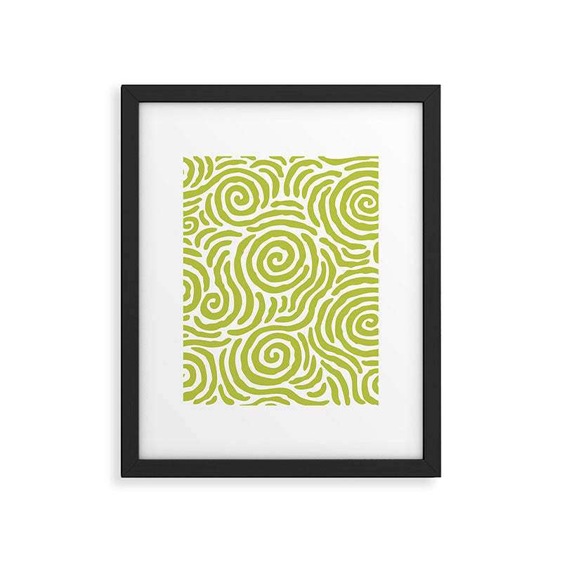 Ripple Effect Pattern Chartreuse Framed Art Print Gallery Image 6