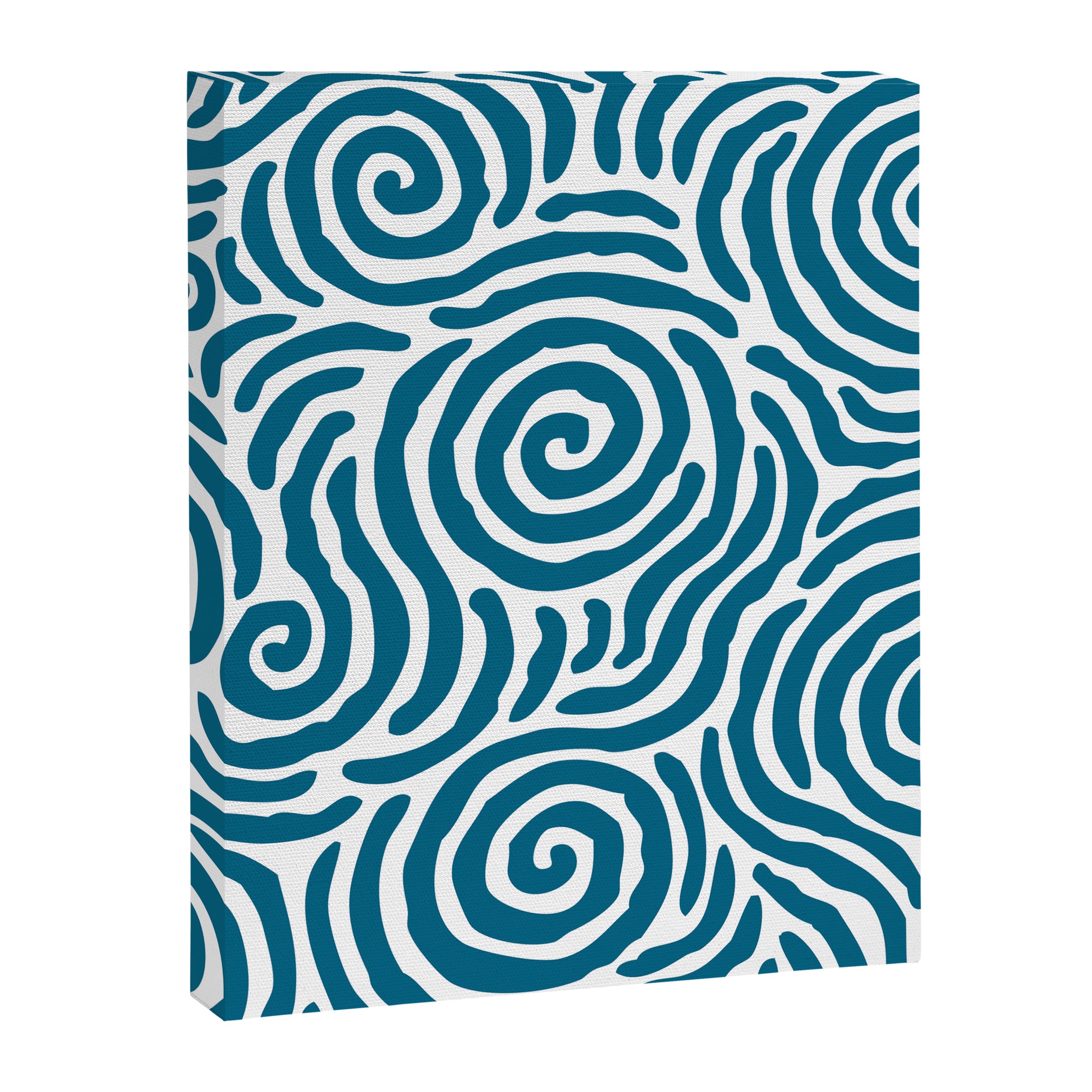 Ripple Effect Pattern Peacock Blue Canvas Print Gallery Image 8