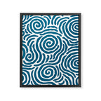 Ripple Effect Pattern Peacock Blue Framed Canvas Print Gallery Image 8