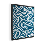 Ripple Effect Pattern Peacock Blue Framed Canvas Print Gallery Image 2