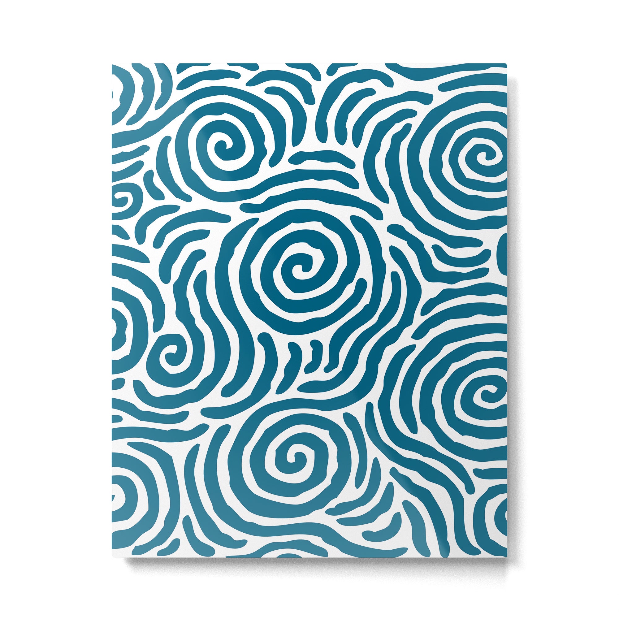 Ripple Effect Pattern Peacock Blue Metal Print Gallery Image 6