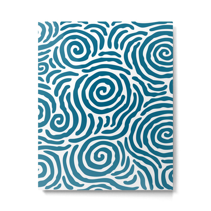 Ripple Effect Pattern Peacock Blue Metal Print Gallery Image 1