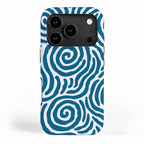 Ripple Effect Pattern Peacock Blue iPhone Case Gallery Image 1