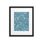 Ripple Effect Pattern Peacock Blue Framed Art Print Gallery Image 4