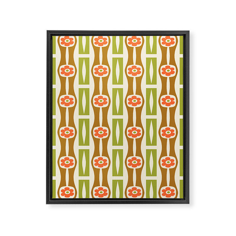 Tropical Bamboo Flower Pattern Framed Canvas Print Gallery Image 8