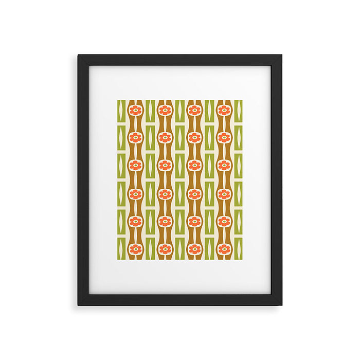 Tropical Bamboo Flower Pattern Framed Art Print Gallery Image 1