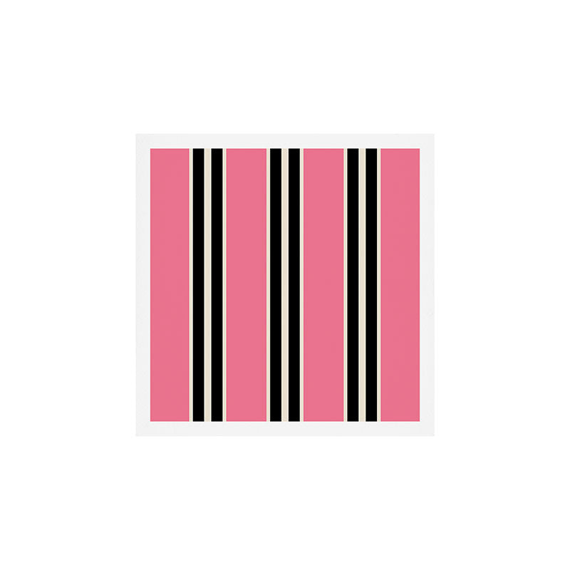 Vertical Stripes Pink and Black Art Print Gallery Image 1