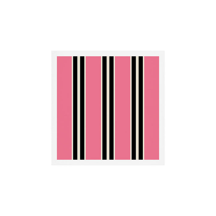 Vertical Stripes Pink and Black Art Print Gallery Image 1