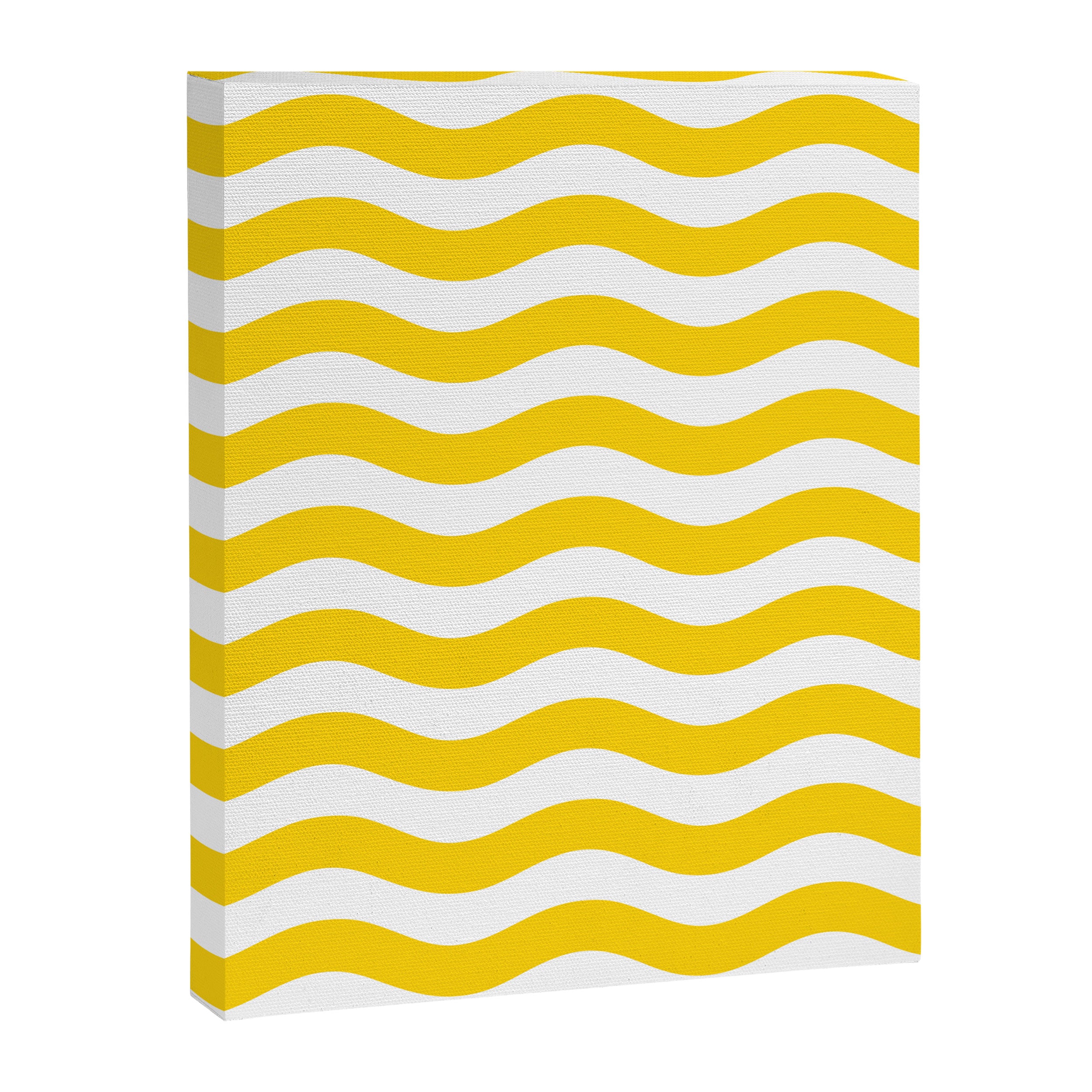 Wavy Stripes Patten Yellow Canvas Print Gallery Image 8