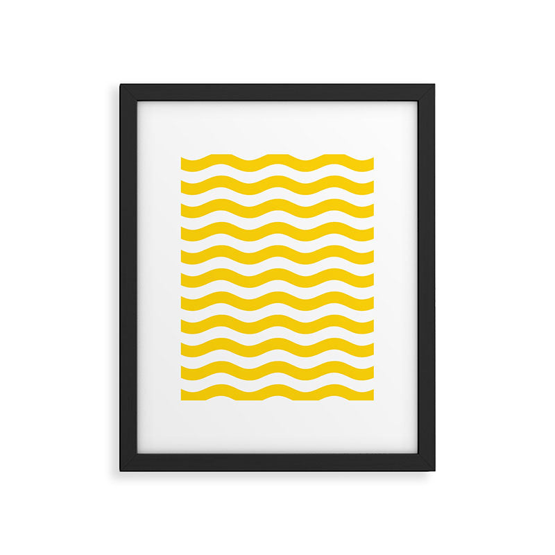 Wavy Stripes Patten Yellow Framed Art Print Gallery Image 6