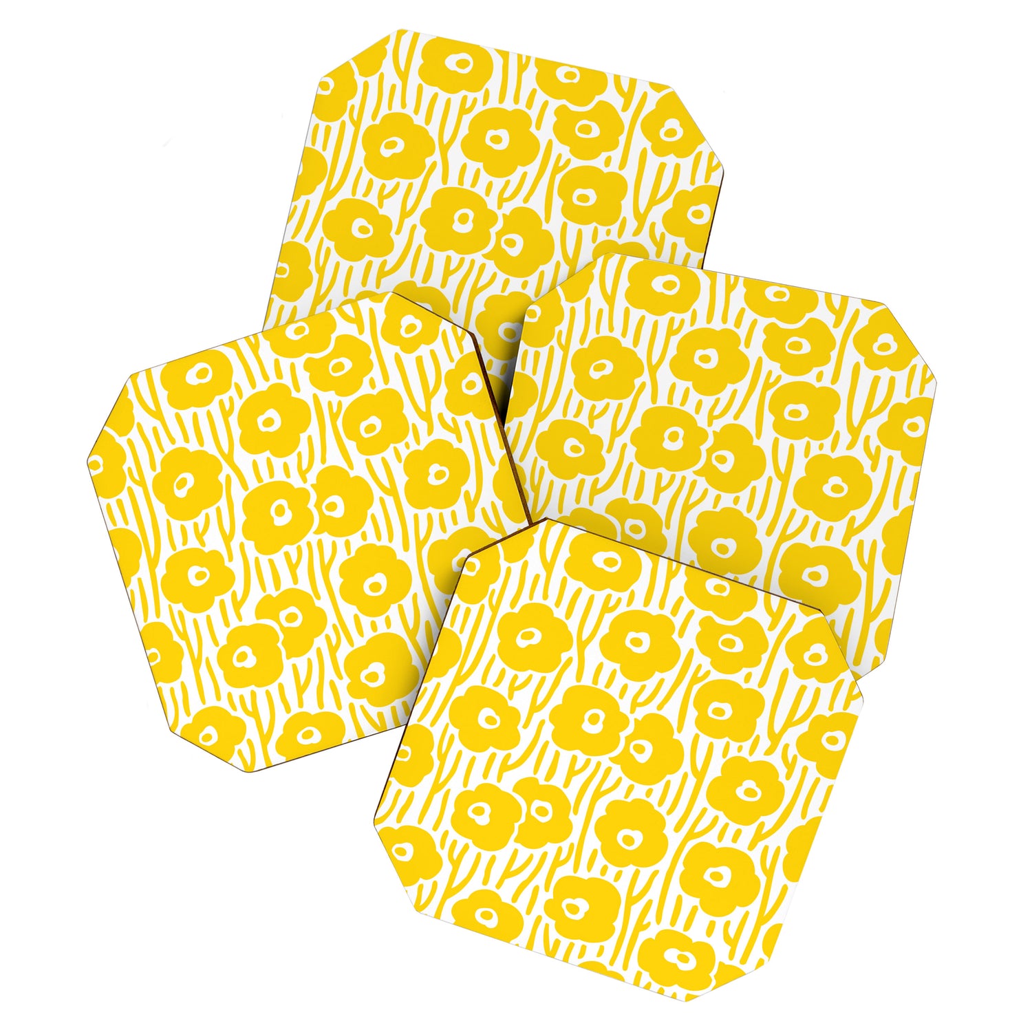 Wild Flowers Yellow Coaster Gallery Image 1