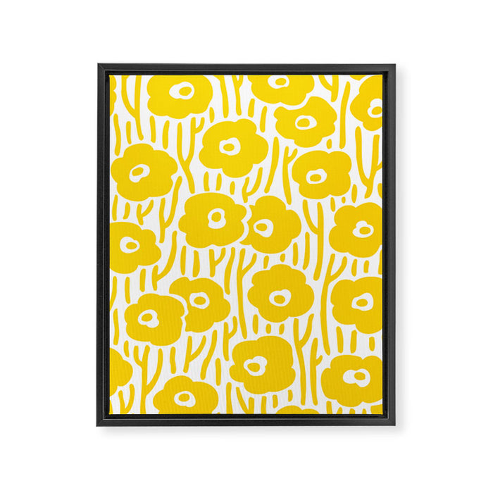 Wild Flowers Yellow Framed Canvas Print Gallery Image 1