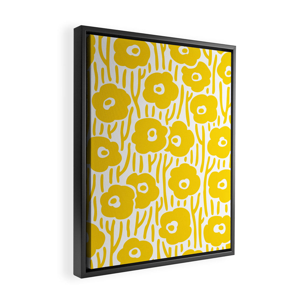 Wild Flowers Yellow Framed Canvas Print Gallery Image 2