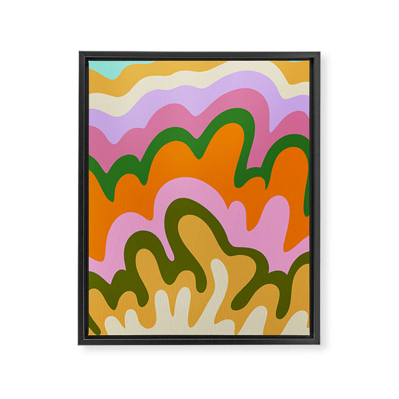 70s Hippie Retro Abstract Colorful Explosion Framed Canvas Print Gallery Image 8