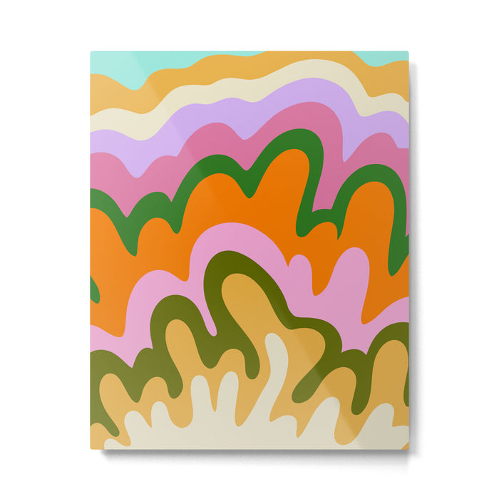 70s Hippie Retro Abstract Colorful Explosion Metal Print Gallery Image 1