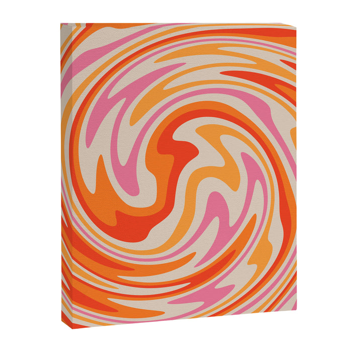 70s Retro Swirl Color Abstract Canvas Print Gallery Image 1