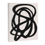 Abstract Black and White Organic Shape Elegant Monochrome Pattern Canvas Print Gallery Image 6