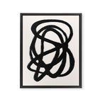 Abstract Black and White Organic Shape Elegant Monochrome Pattern Framed Canvas Print Gallery Image 6