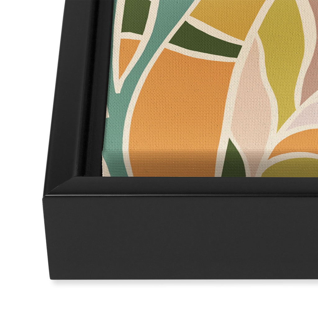 Abstract Botanical Mid century Modern Framed Canvas Print Gallery Image 3