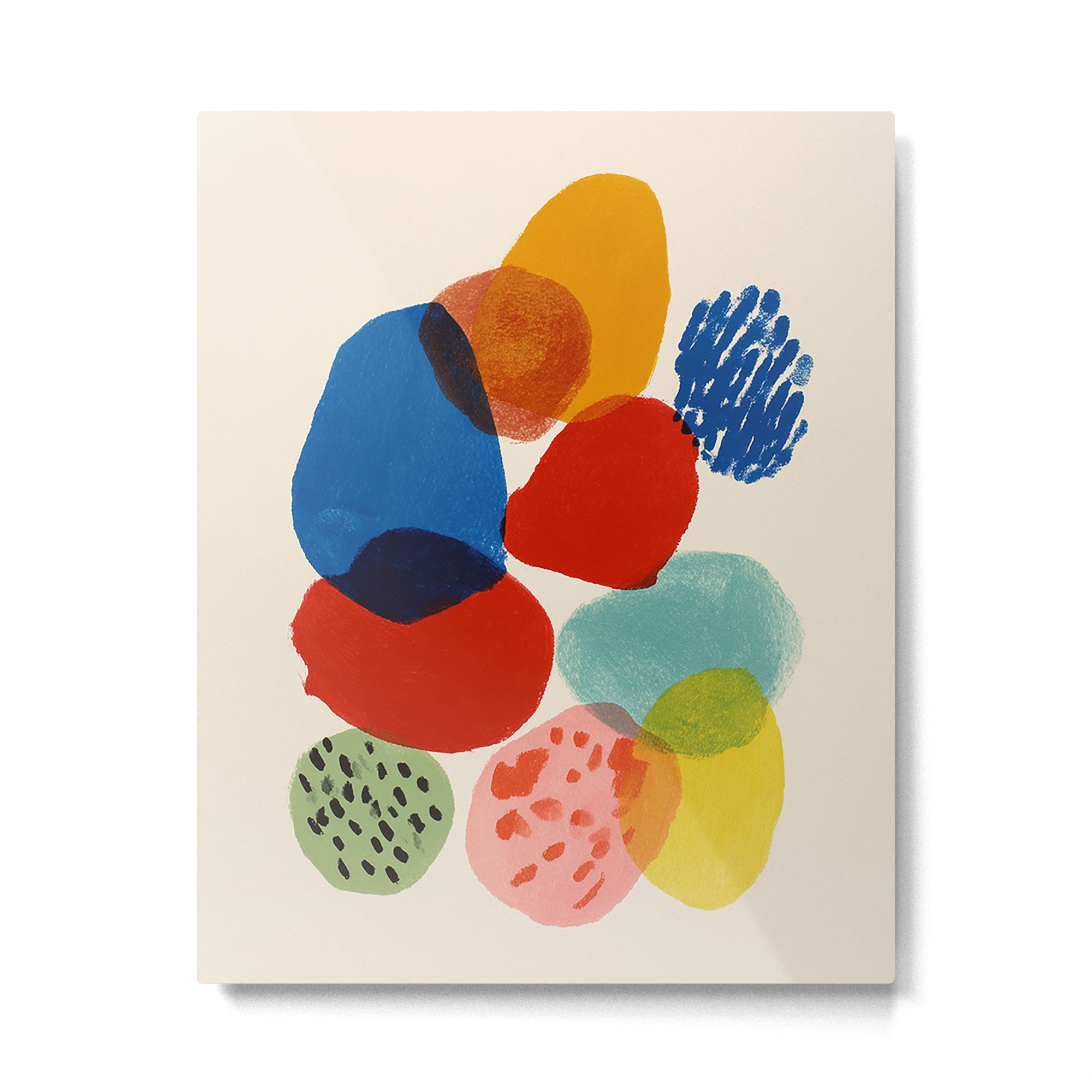 Abstract Organic Shapes Colorful Modern Art Playful Mid Century Style Metal Print Gallery Image 4