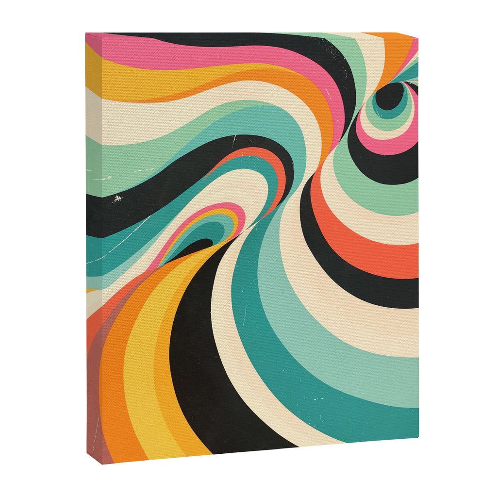Abstract Retro Swirl 70s Mid-Century Curves Canvas Print Gallery Image 6
