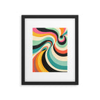 Abstract Retro Swirl 70s Mid-Century Curves Framed Art Print Gallery Image 5