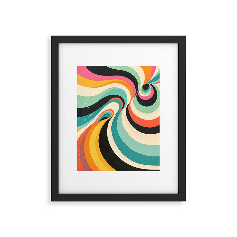 Abstract Retro Swirl 70s Mid-Century Curves Framed Art Print Gallery Image 5