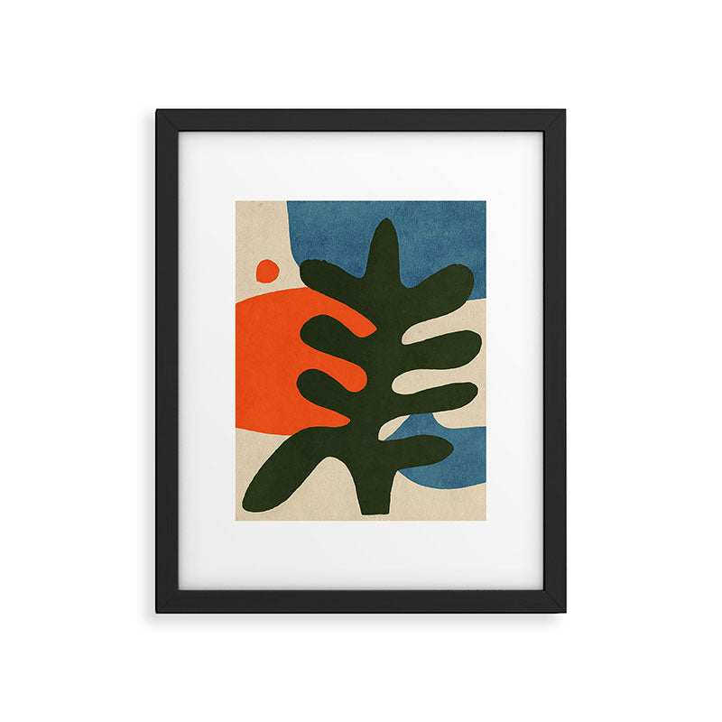 Abstract Sun and Leaf Shapes Framed Art Print Gallery Image 5