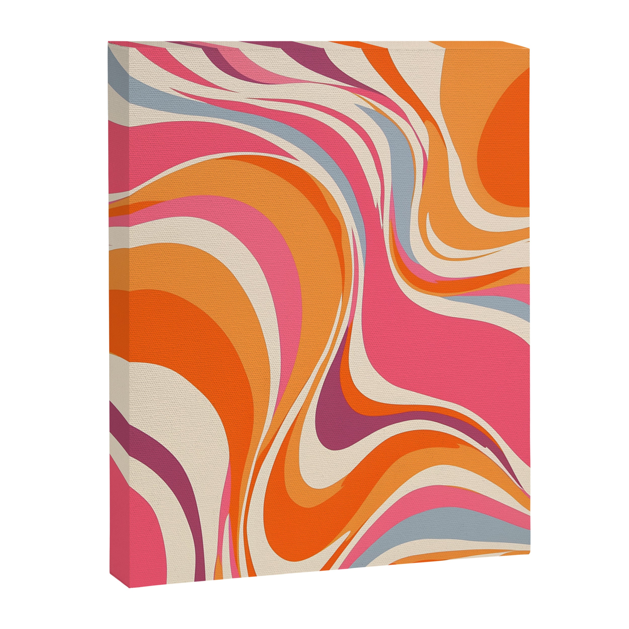 Abstract Swirl Groovy Retro 70s Canvas Print Gallery Image 6