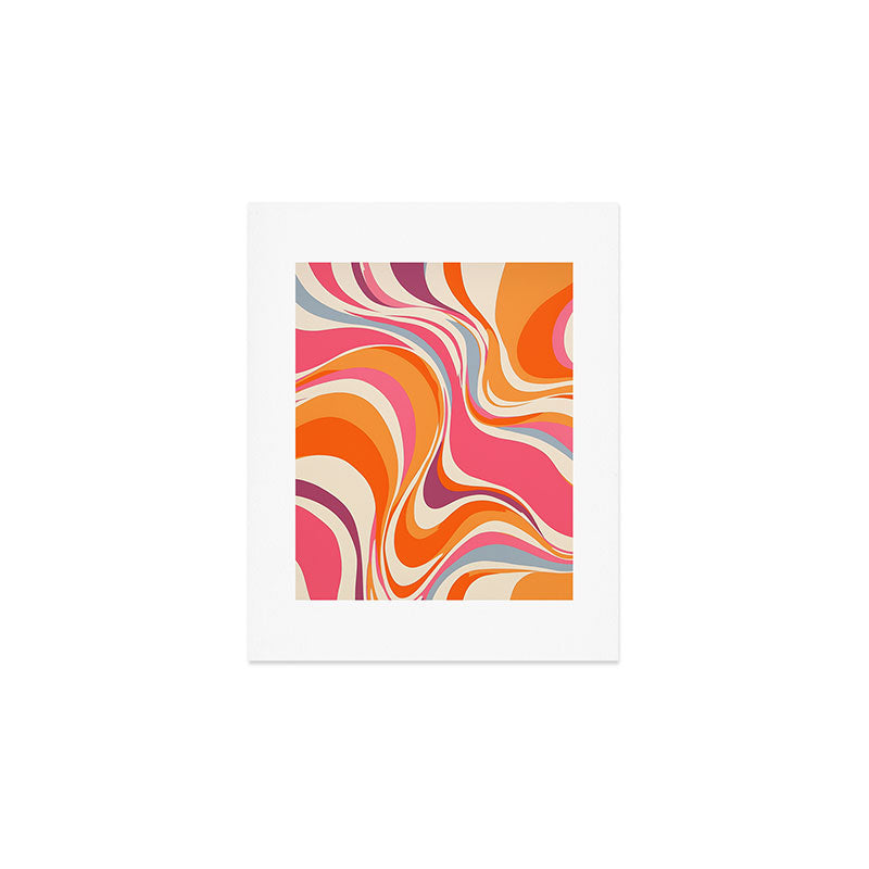 Abstract Swirl Groovy Retro 70s Art Print Gallery Image 1