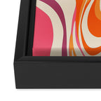 Abstract Swirl Groovy Retro 70s Framed Canvas Print Gallery Image 3