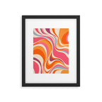 Abstract Swirl Groovy Retro 70s Framed Art Print Gallery Image 5