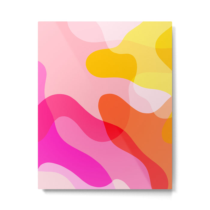 Abstract Yellow Pink Colorful Organic Shapes Metal Print Gallery Image 1