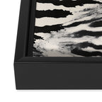 Abstract Zebra Stripe Pattern Modern Black and Beige Animal Framed Canvas Print Gallery Image 3