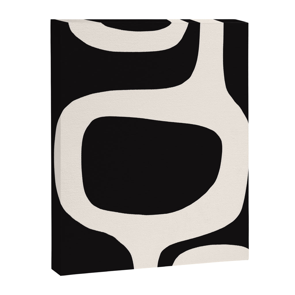 Black and White Abstract Minimal Shapes Canvas Print Gallery Image 6