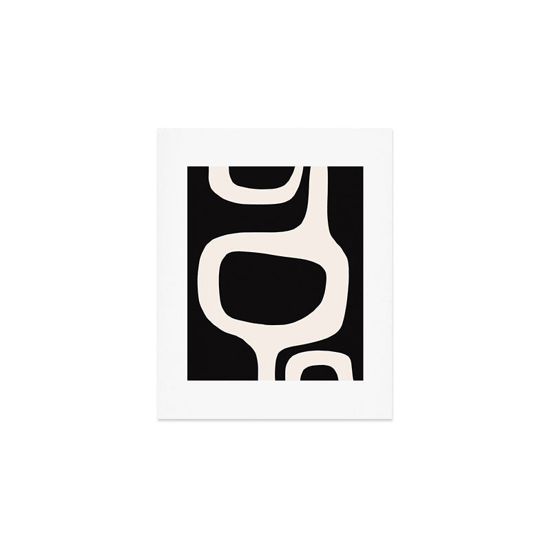 Black and White Abstract Minimal Shapes Art Print Gallery Image 1