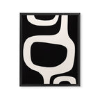 Black and White Abstract Minimal Shapes Framed Canvas Print Gallery Image 6