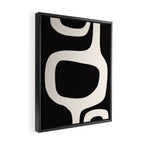 Black and White Abstract Minimal Shapes Framed Canvas Print Gallery Image 2