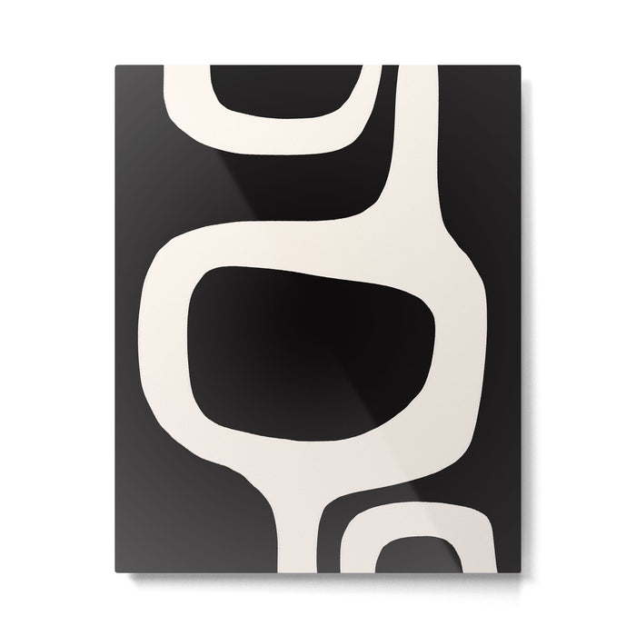Black and White Abstract Minimal Shapes Metal Print Gallery Image 1