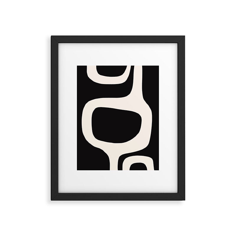 Black and White Abstract Minimal Shapes Framed Art Print Gallery Image 5
