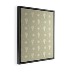 Boho Cactus Sun Desert Sage Green Pattern Framed Canvas Print Gallery Image 2