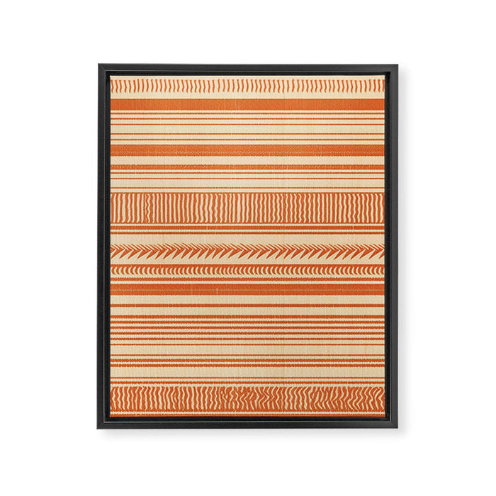 Boho Earthy Mud Cloth Abstract Pattern Framed Canvas Print Gallery Image 1