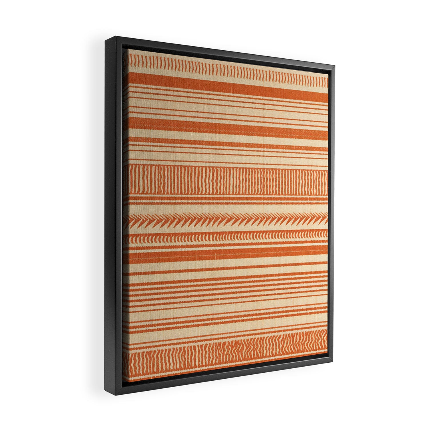 Boho Earthy Mud Cloth Abstract Pattern Framed Canvas Print Gallery Image 2