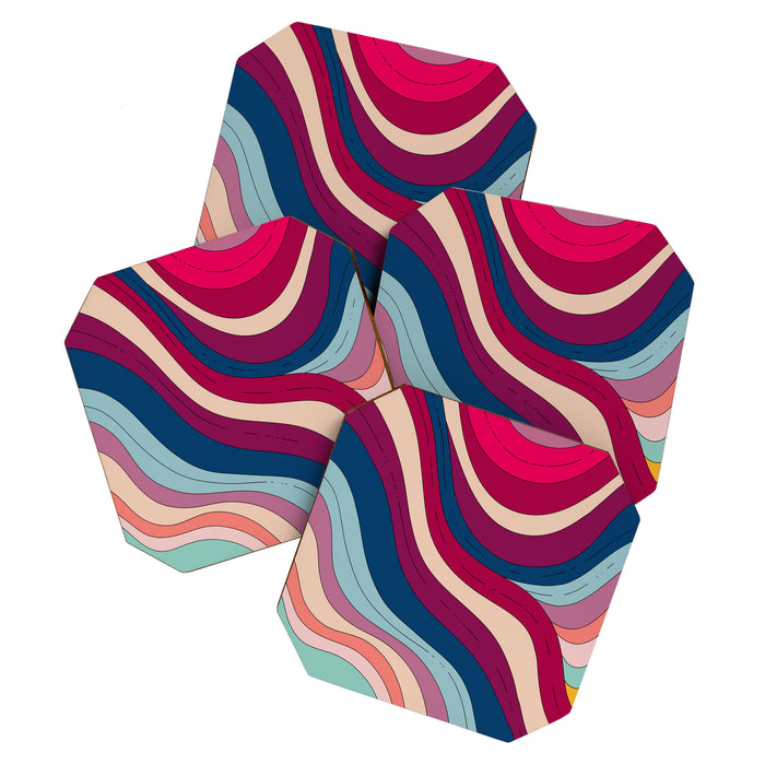 Boho Fluid Abstract Wavy Coaster Gallery Image 1