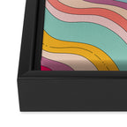 Boho Fluid Abstract Wavy Framed Canvas Print Gallery Image 3