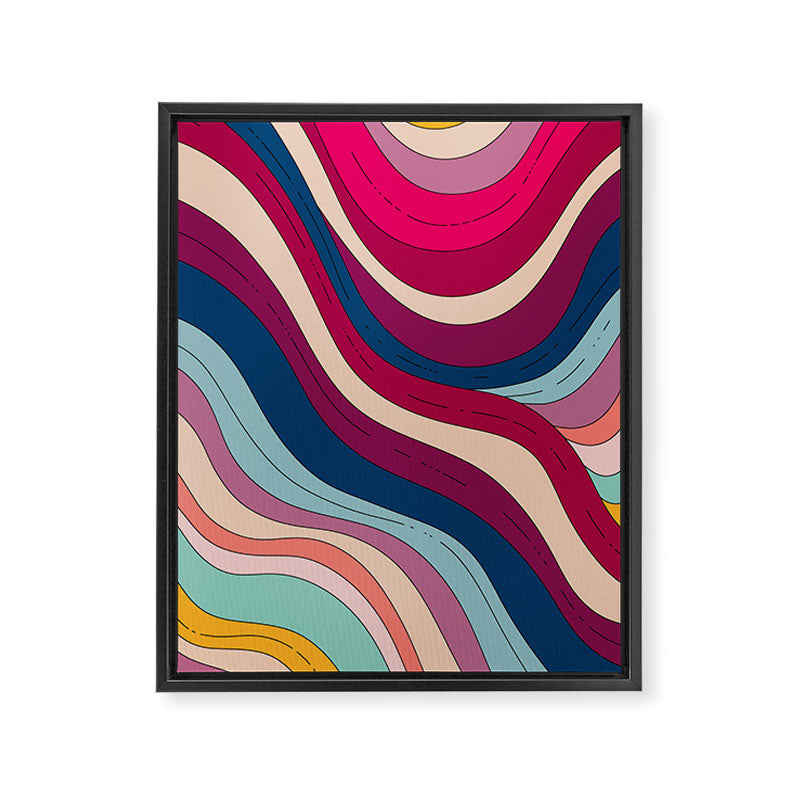 Boho Fluid Abstract Wavy Framed Canvas Print Gallery Image 6